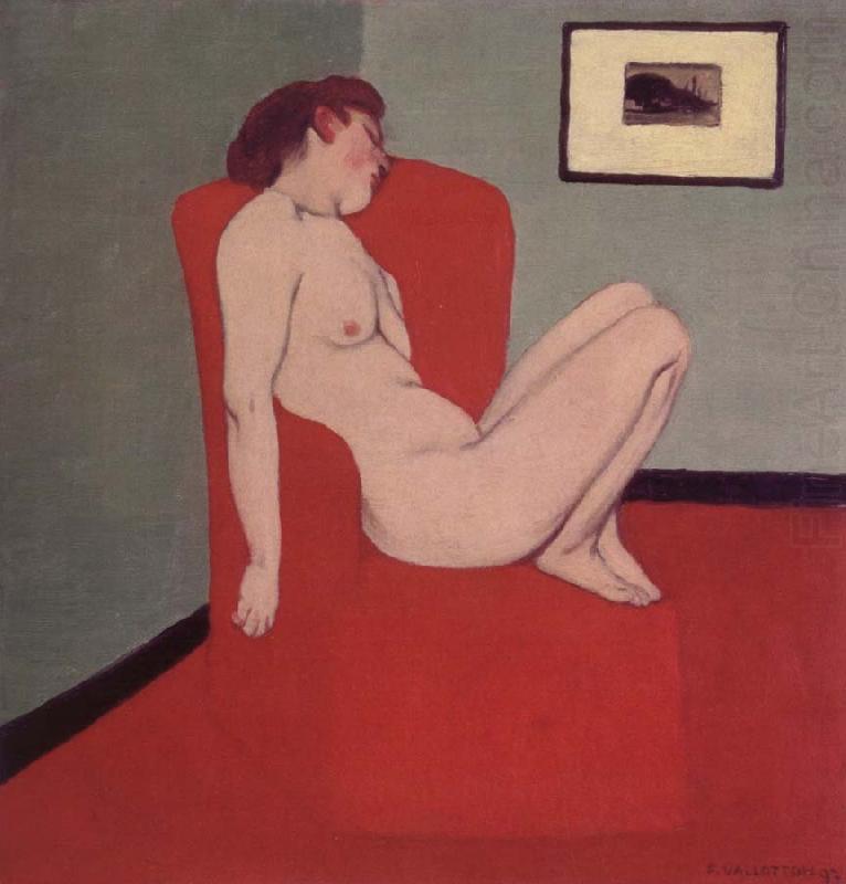 Felix Vallotton Nude Seated in a red armchair china oil painting image